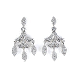 Estate Diamond Pagoda Dangle Drop Earrings