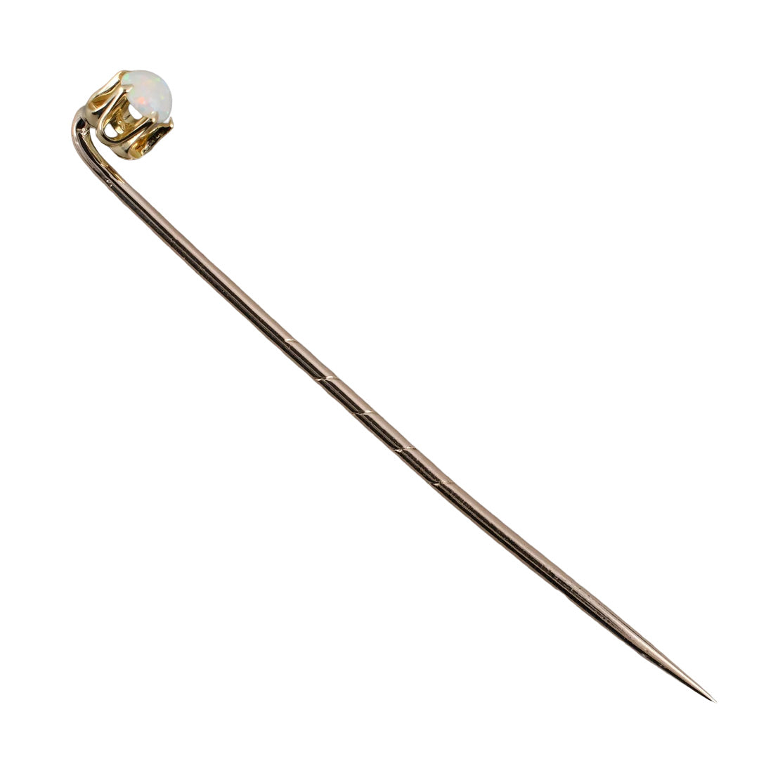 Opal Scalloped-Set Stick Pin
