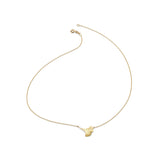 Brushed Gold Ginkgo Pendant Necklace