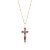 Gump's Signature Cross Pendant Necklace in Rubies
