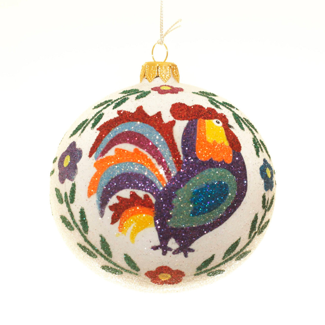 Thomas Glenn Coq Au Fleurs Ball Ornament
