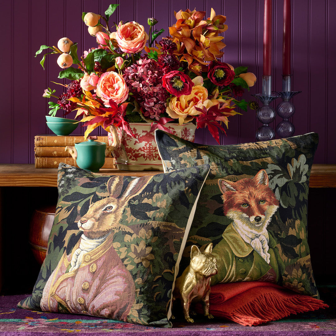 Woodland Hare Tapestry Pillow