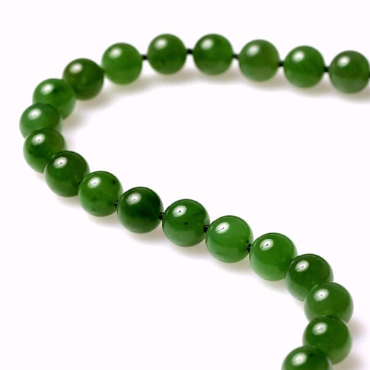 10mm Green Nephrite Jade Necklace