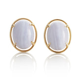 Peninsula Earrings in Blue Lace Agate