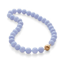 Gump's Signature 12mm Blue Lace Agate & Gold Necklace