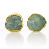 Large Aquamarine Crystal Earrings