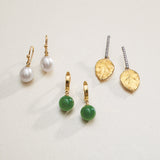 Soho Earrings in Green Nephrite Jade