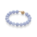 Gump's Signature 10mm Blue Lace Agate & Gold Bracelet