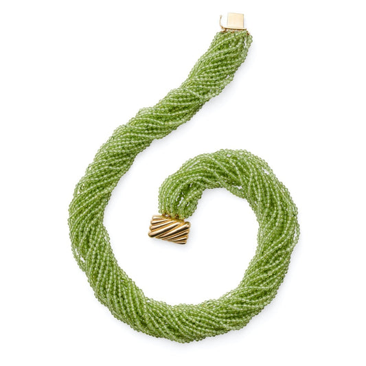 Peridot Twenty Strand Twist Necklace