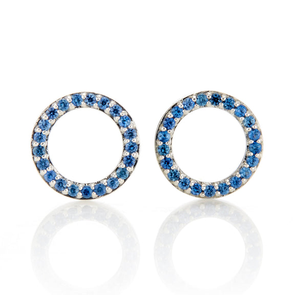 Gump's Signature Blue Sapphire Open Circle Earrings