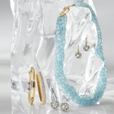 Quadrille Drop Earrings in Aquamarine & Diamonds
