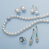 South Sea Pearl & Pavé Diamond Kiss Earrings