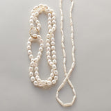 Baroque White Pearl & Gold Rope Necklace