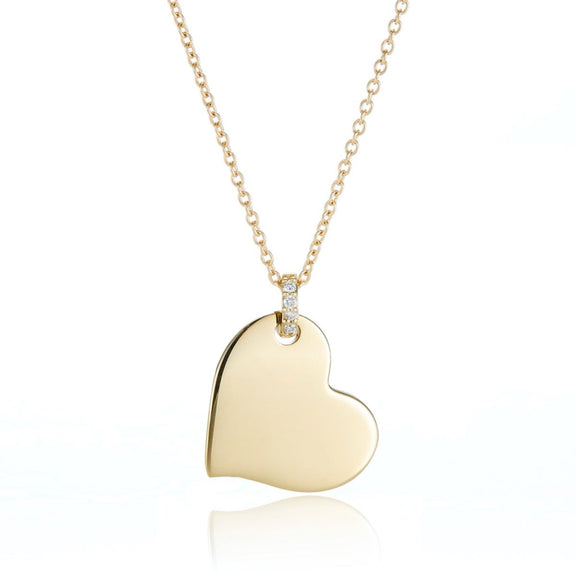 Gump's Signature Gold Heart & Diamond Pendant Necklace