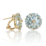 Pinwheel Earrings in Aquamarine & Diamonds