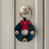 Green Wreath Leather Door Hanger