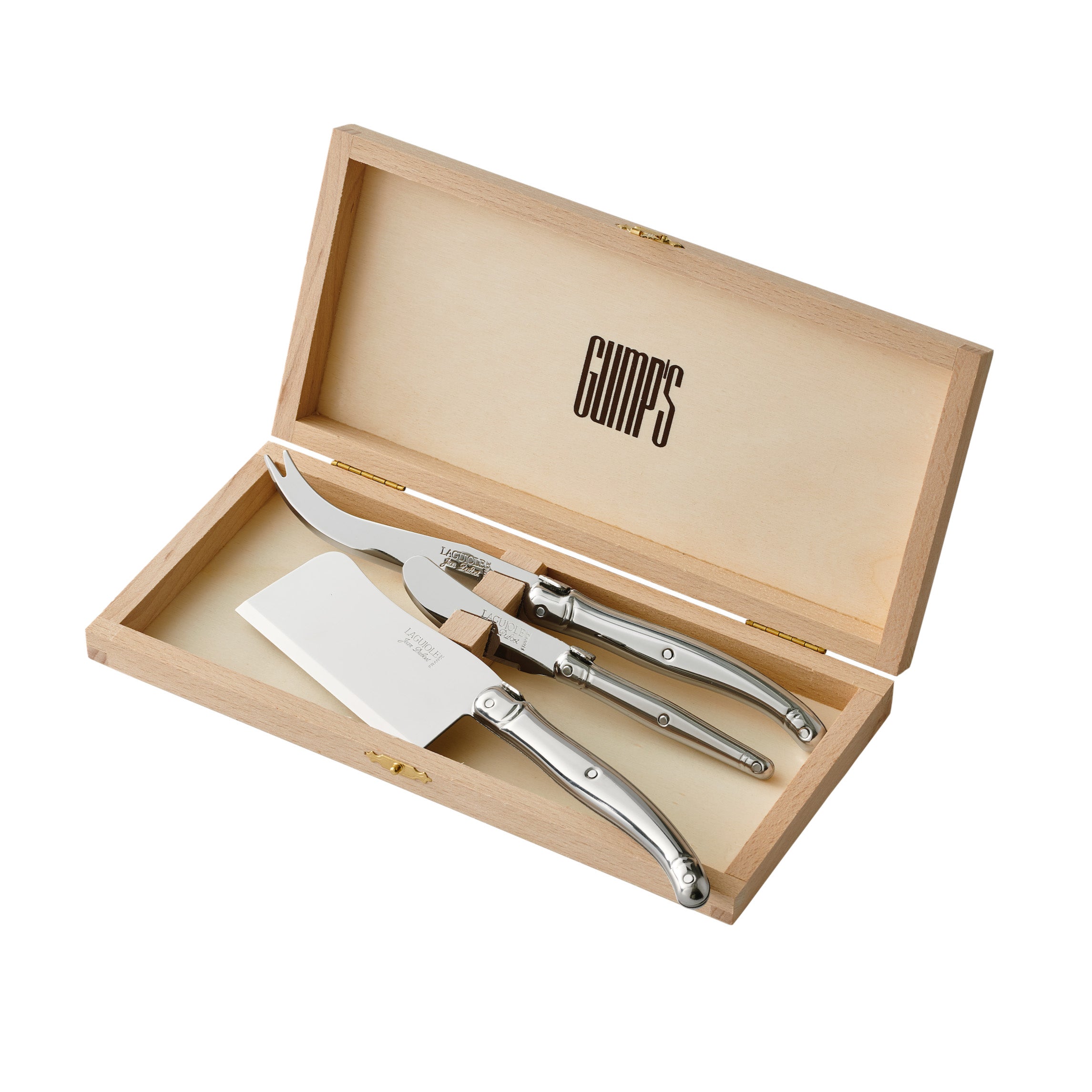 Gump's Laguiole Stainless Cheese Knives, Set of 3