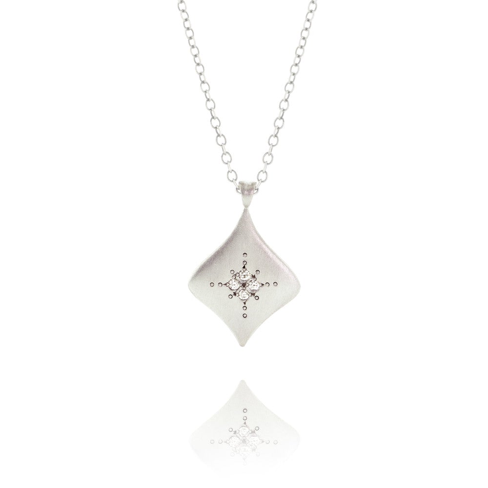 Adel Chefridi Silver Night Diamond Pendant Necklace