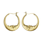 Anthony Lent Small Crescent Diamond Moonface Hoop Earrings