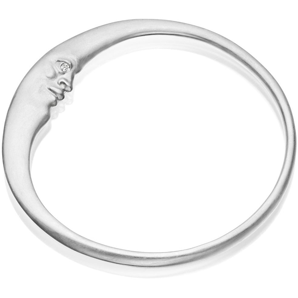 Anthony Lent Silver Small Crescent Moonface Bangle
