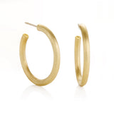 Brushed Gold Hoop Earrings