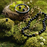 Diana Ring in Black Nephrite Jade