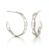 Diamond Wavy Hoop Earrings
