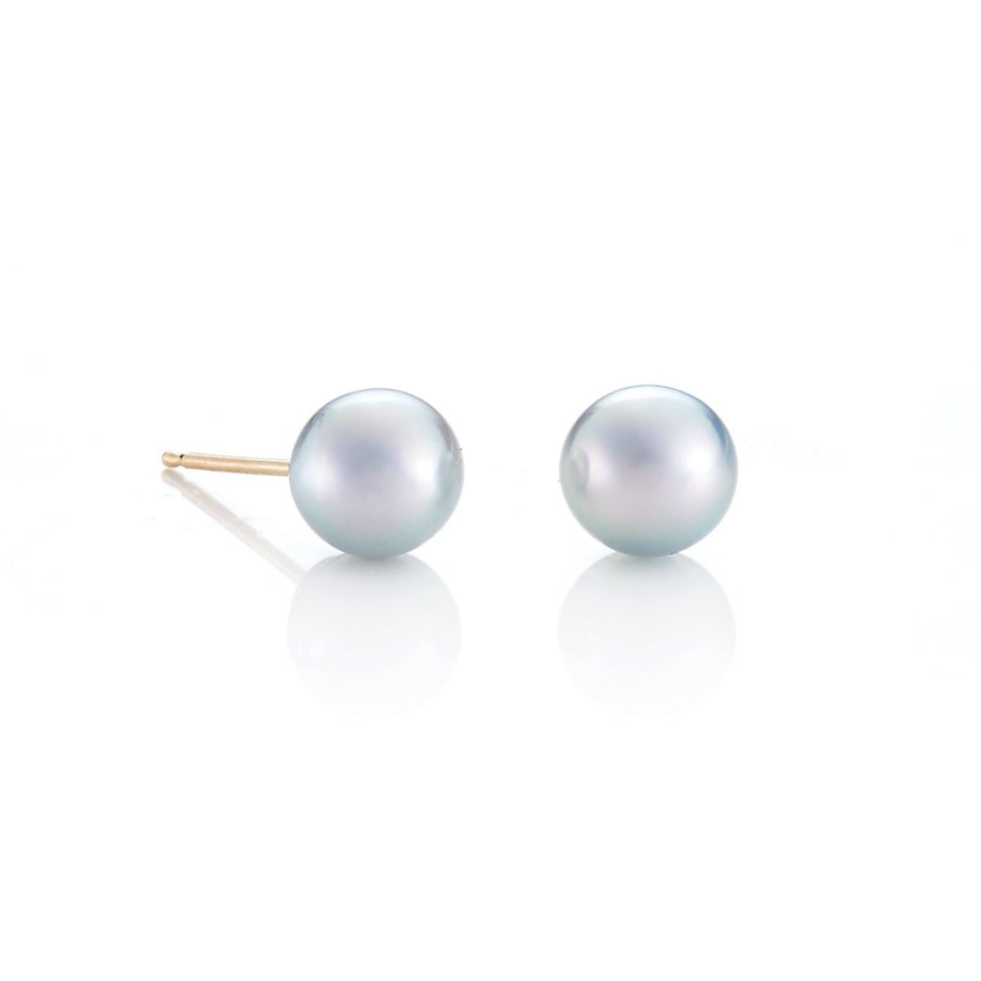 6mm Silver Blue Akoya Pearl Earrings