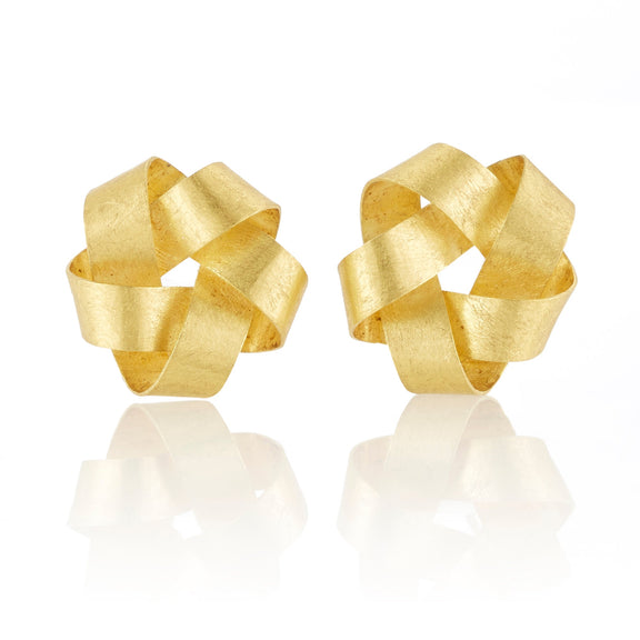 Petra Class Gold Ribbon Earrings