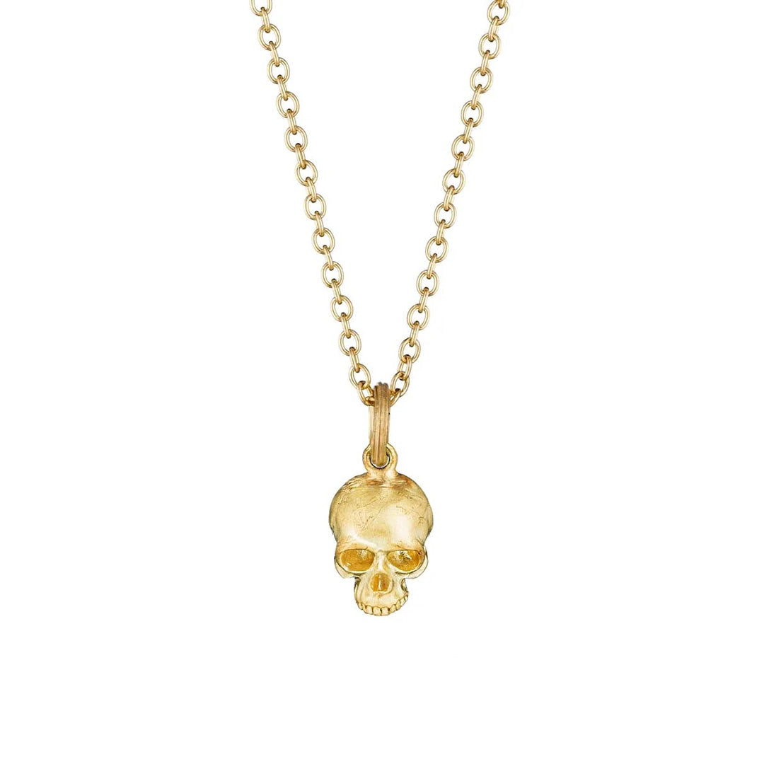 Anthony Lent Gold Skull Pendant Necklace