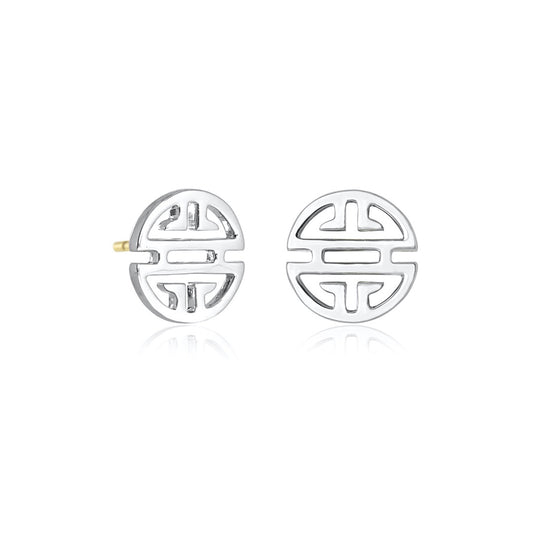 Gump's Signature Sterling Silver Shou Stud Earrings