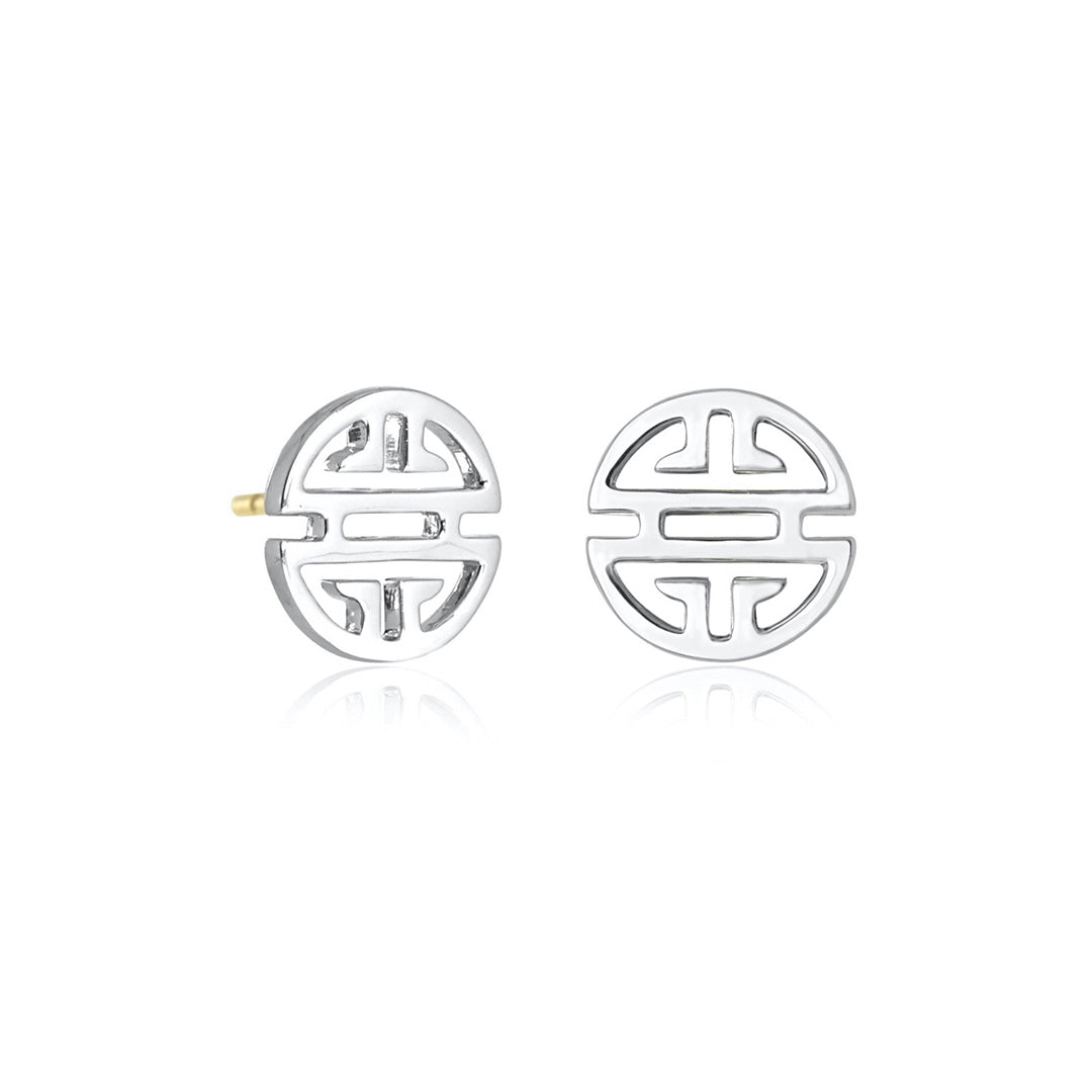 Gump's Signature Sterling Silver Shou Stud Earrings