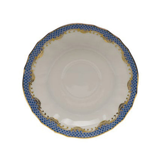 Herend Fish Scale Canton Tea Saucer, Blue