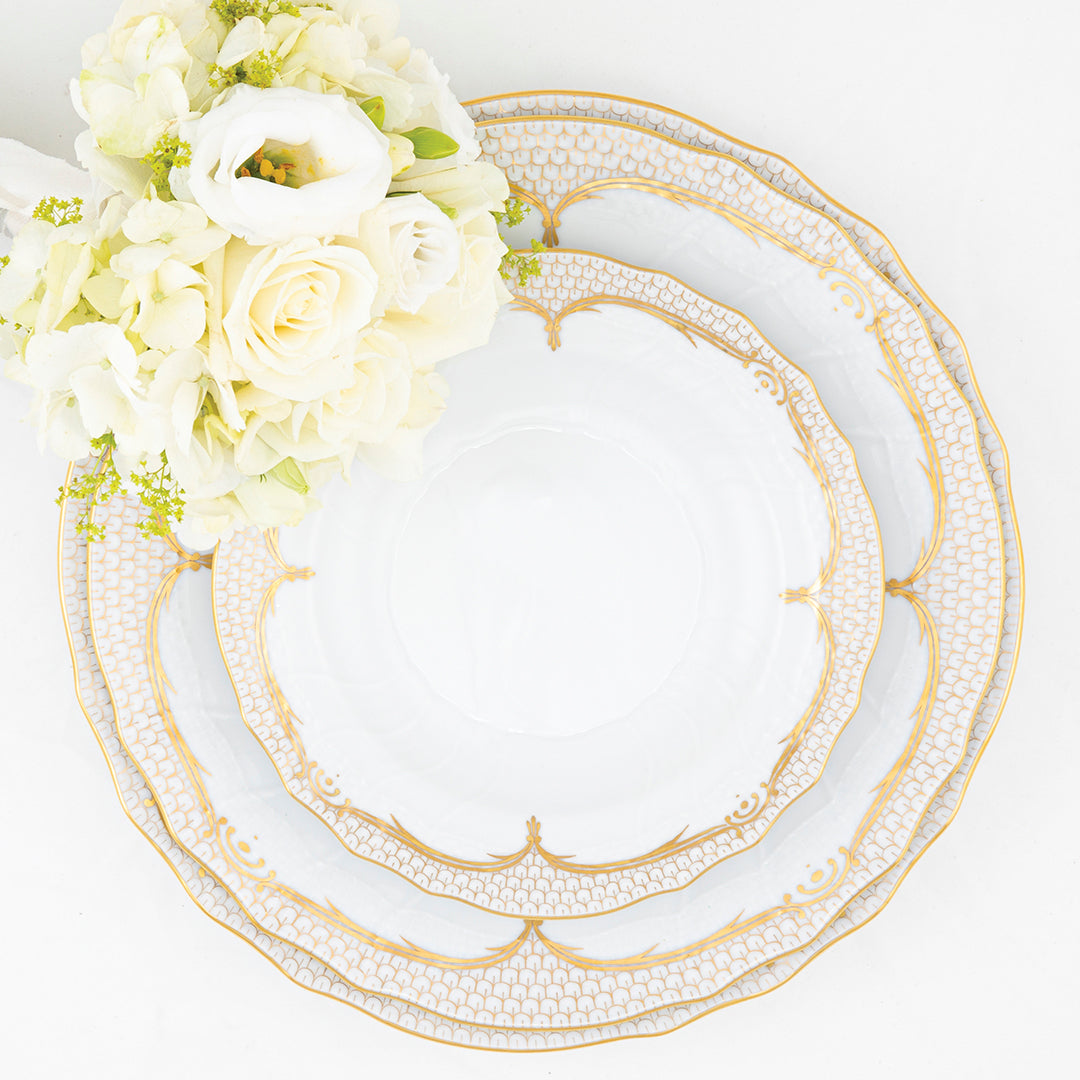 Fish Scale Dessert Plate, Gold