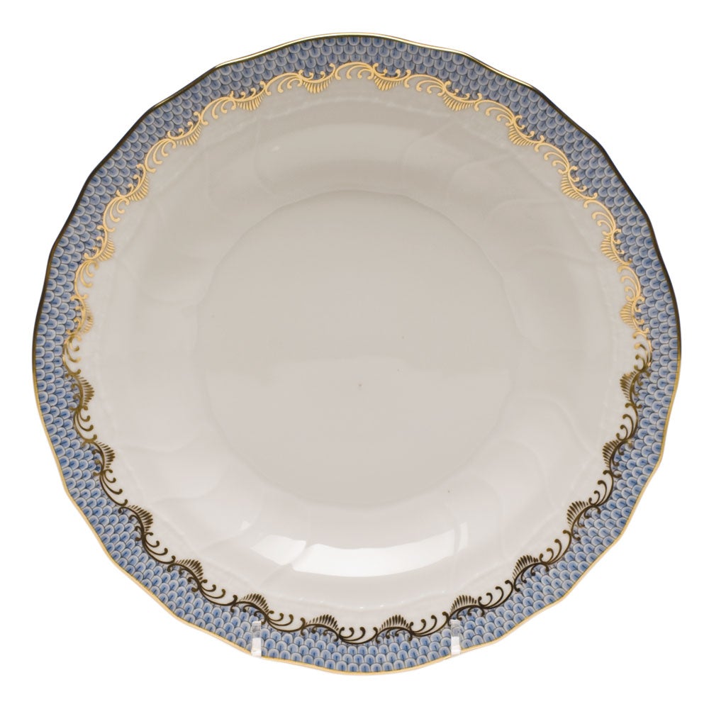 Herend Fish Scale Dessert Plate, Light Blue