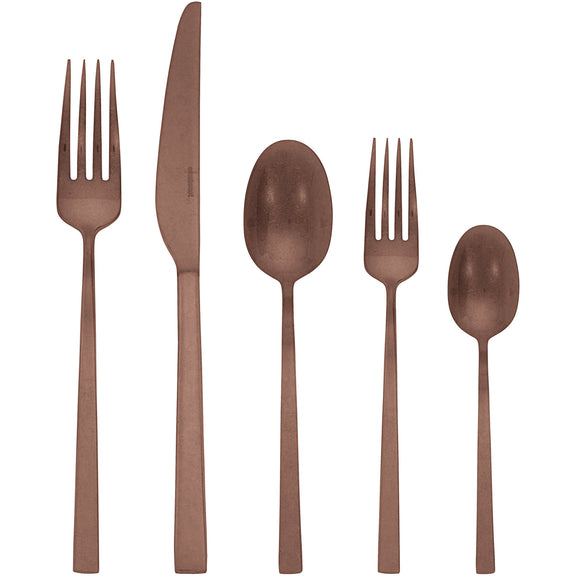 Sambonet Linea Q 5-Piece Place Setting, Copper