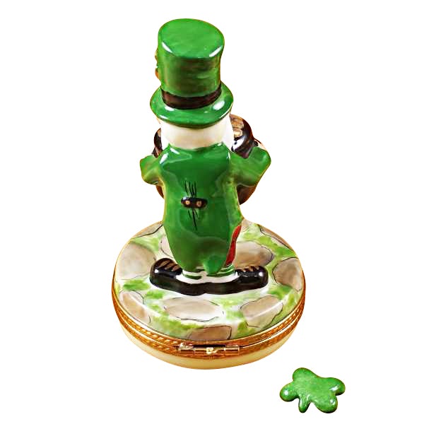 Leprechaun with Four-Leaf Clover Limoges