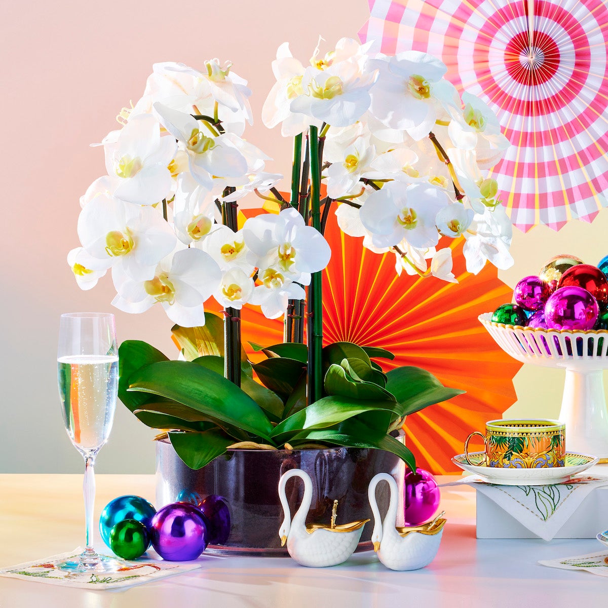 Phalaenopsis In Low Cylinder Vase