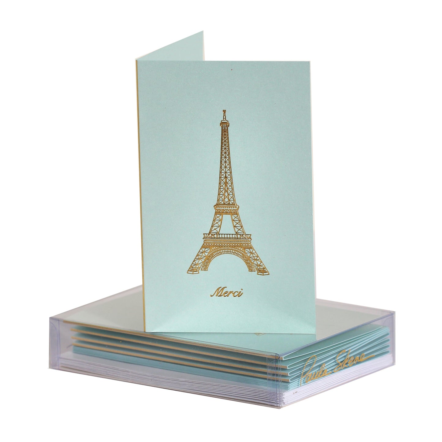 Eiffel Tower 'Merci' Mini Note Cards, Set of 8