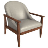 Elena Leather Chair, Cream