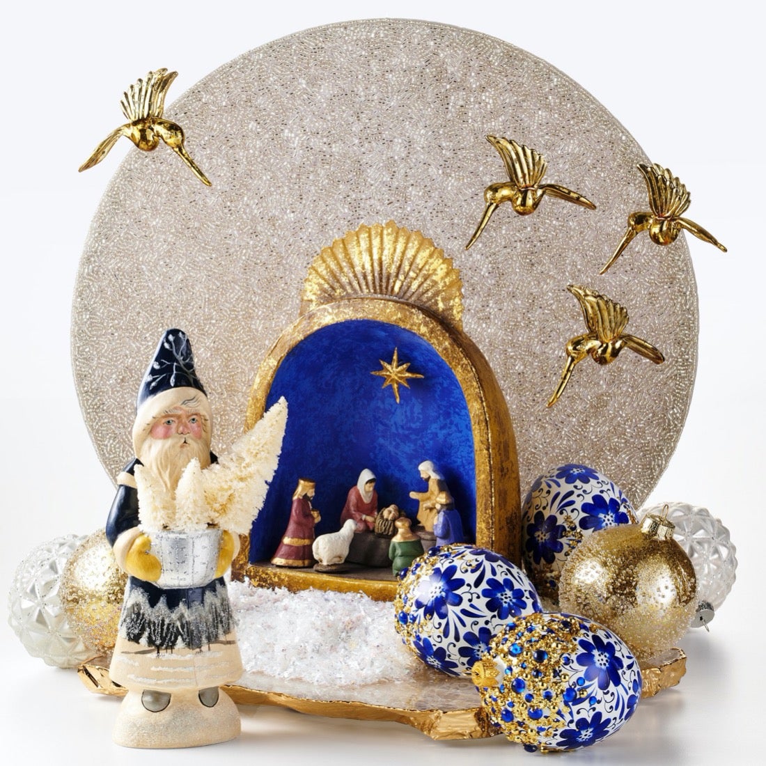 Blue Alcove Gilded Nativity