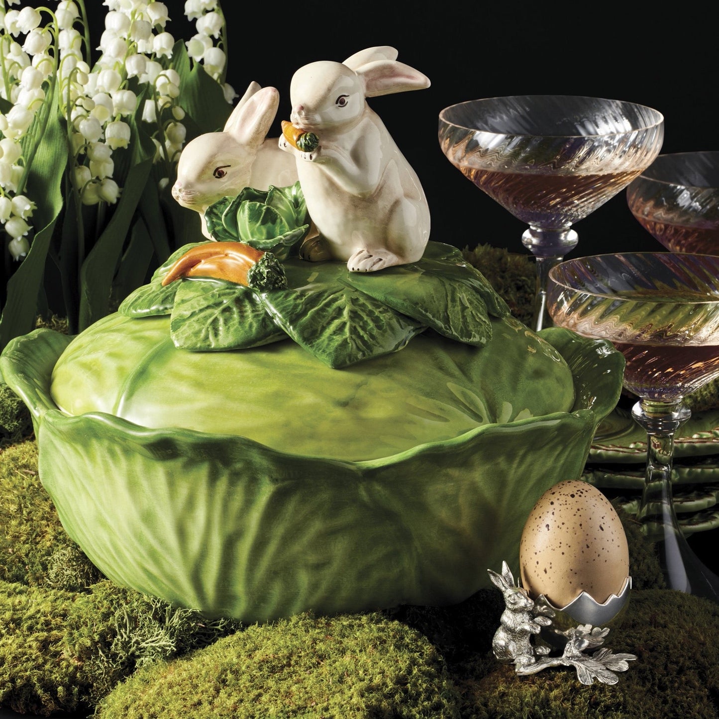 Rabbits on Cabbage Soup Tureen