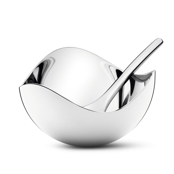 Georg Jensen Bloom Salt Cellar with Spoon