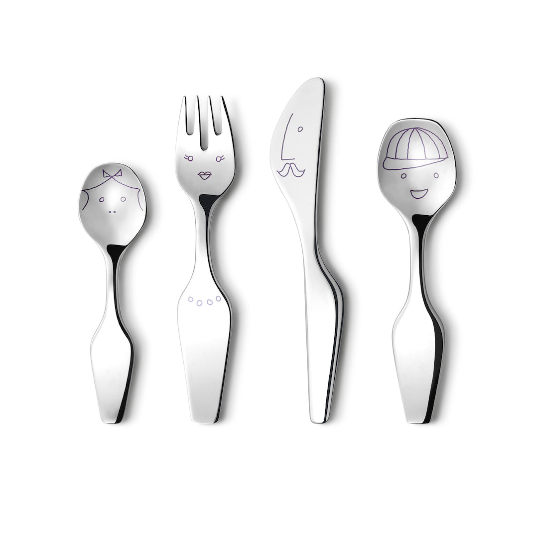 Georg Jensen Alfredo Twist Family Kid's Flatware Set