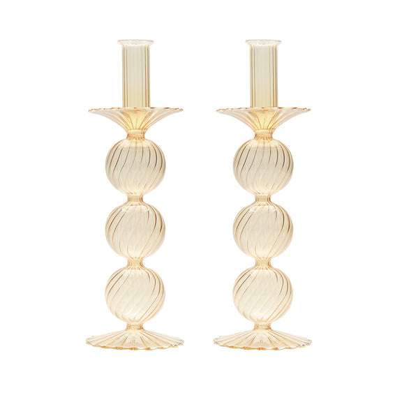 Kim Seybert Iris Candleholders, Set of 2 Champagne