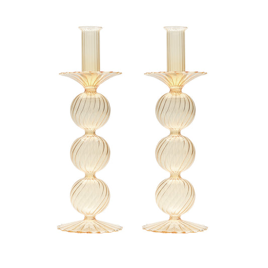 Kim Seybert Iris Candleholders, Set of 2 Champagne