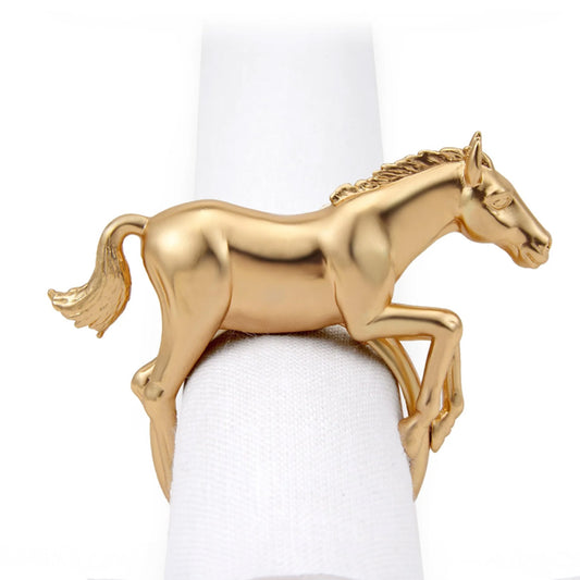 L'Objet Gold Horse Napkin Rings, Set of 4