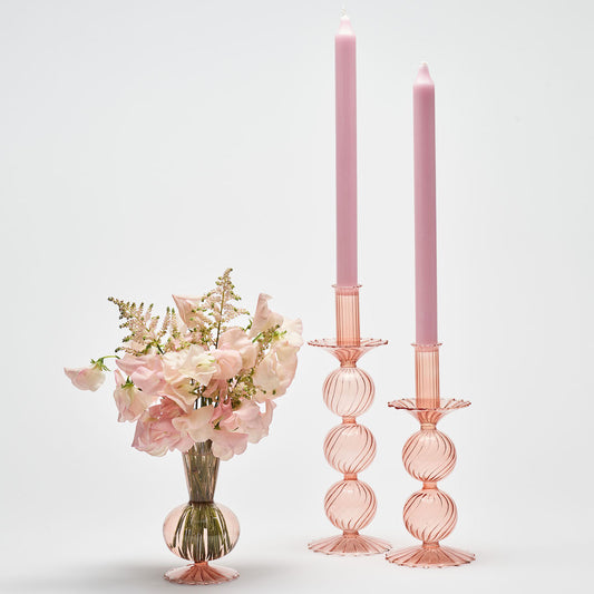 Bella Candleholders, Set of 2 Blush