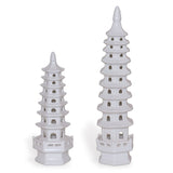 Tall White Pagodas, Set of 2