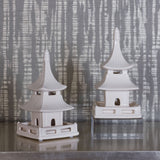 Short White Pagodas, Set of 2